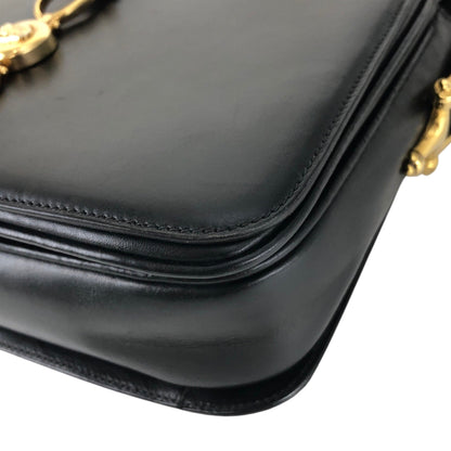 CELINE Horse Carriage Shoulder bag Black Vintage tinnie