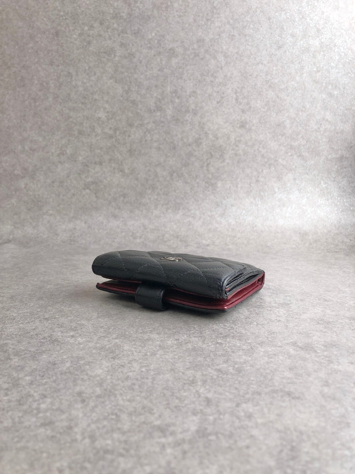 CHANEL Coco Mark Folded Wallet Black Vintage f4xrcc