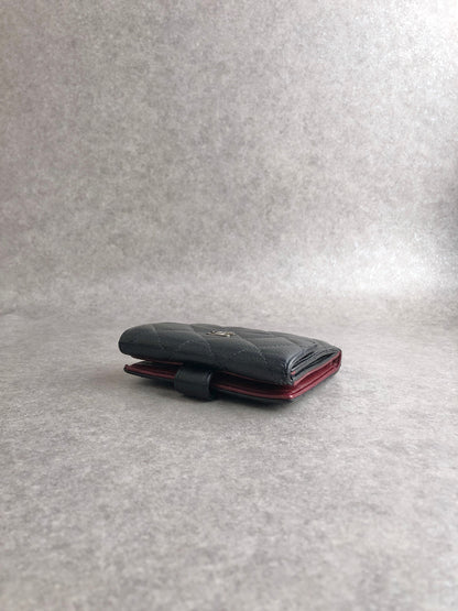 CHANEL Coco Mark Folded Wallet Black Vintage f4xrcc