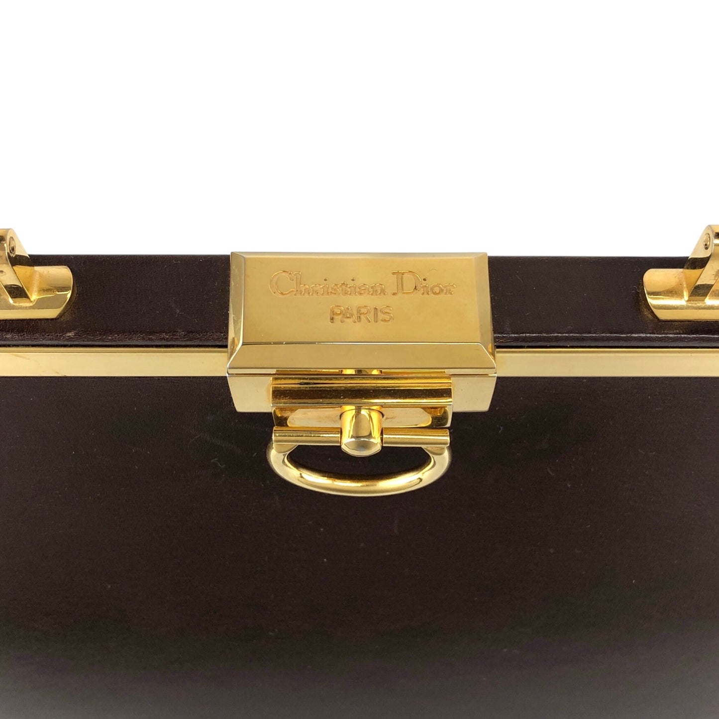 Christian Dior Metal Closure Two-way Handbag Shoulder bag Brown Vintage 2iixfe