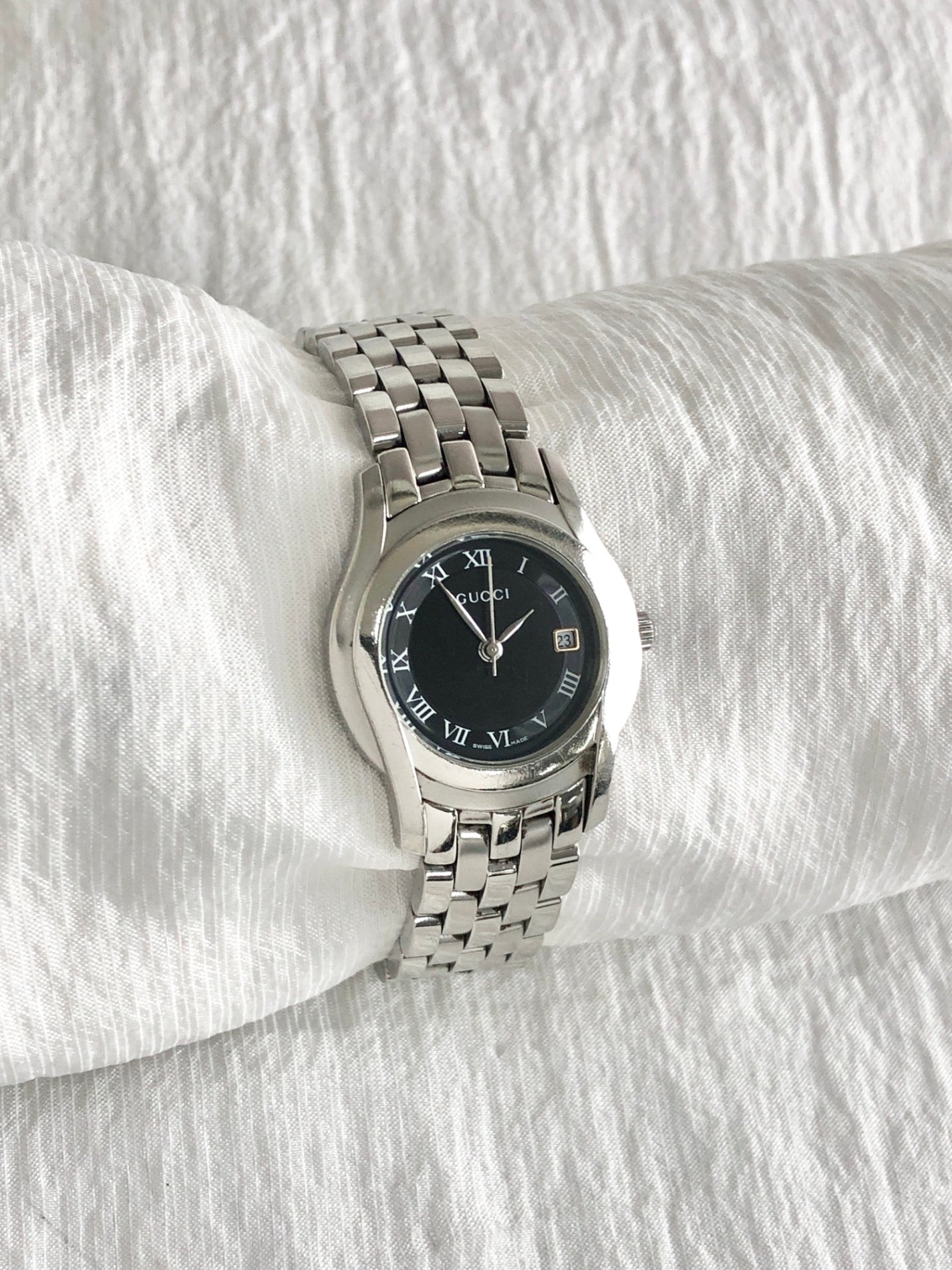 GUCCI Quartz Watch Silver 5500L Vintage y5m2nz
