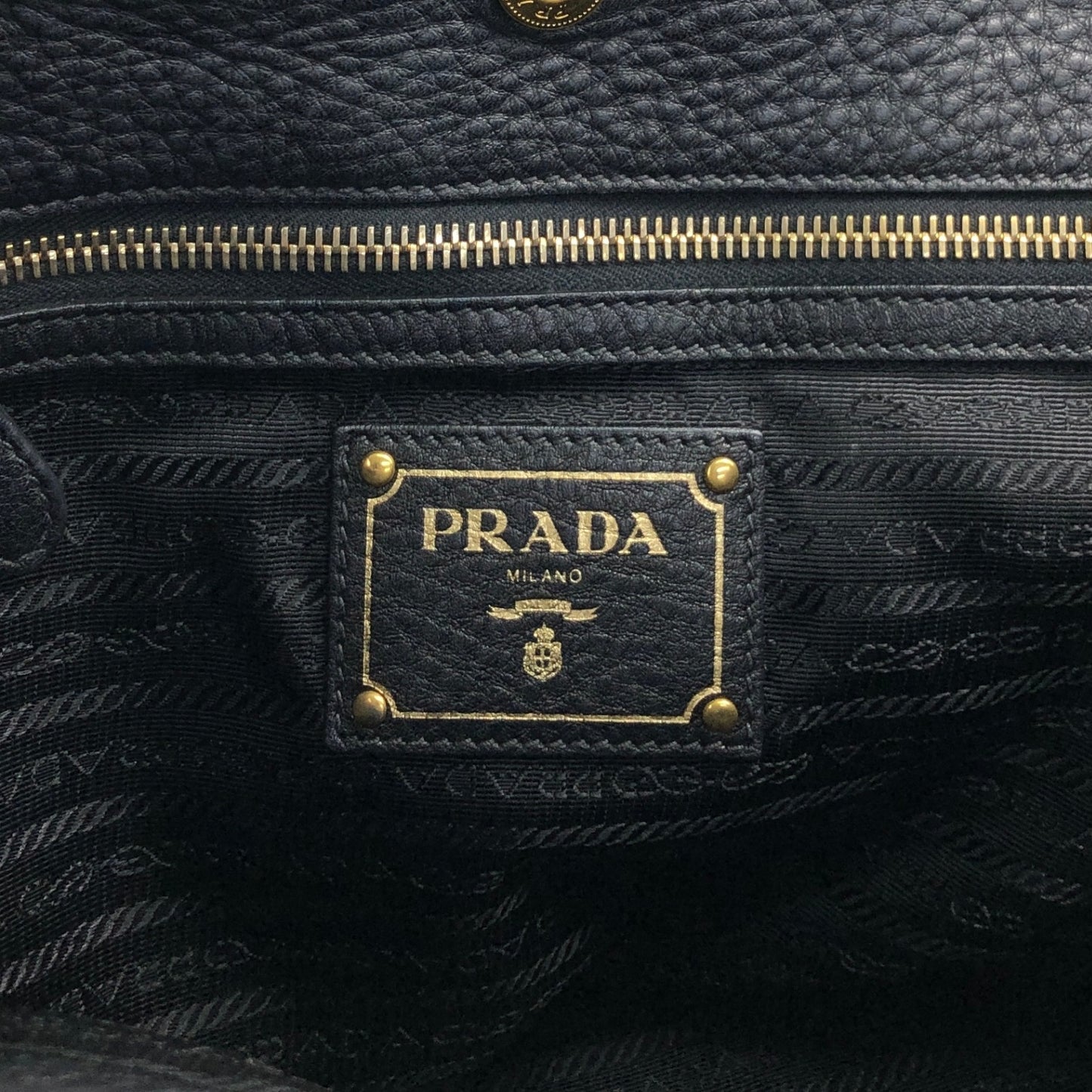 PRADA Logo Two-way Handbag Shoulder bag Black Vintage yhj7uy