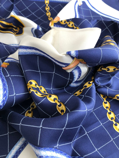 Cartier Scarf Blue×White Vintage xwy6zt