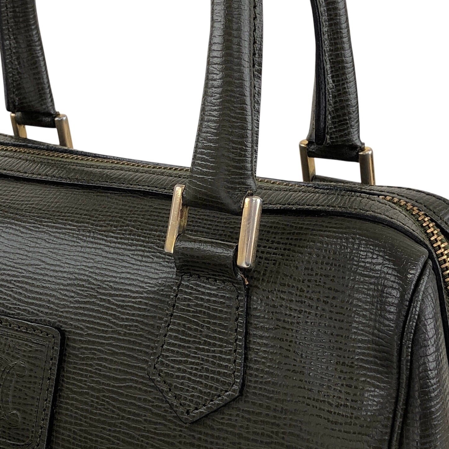 CELINE Blason Two-way Small Boston bag Shoulder bag Green Vintage du4fhp