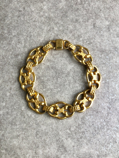 CELINE Blason Bracelet Gold Vintage zp5bm5