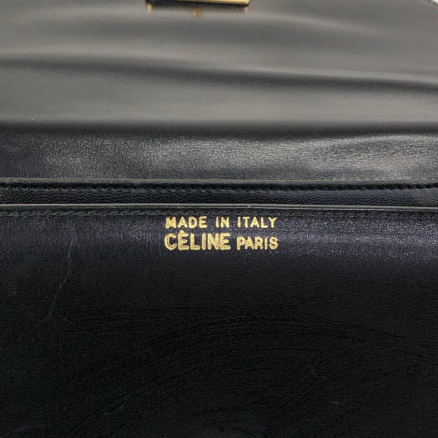 CELINE Blason Shoulder bag Black Vintage iw3njy