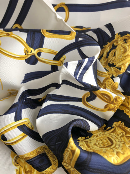 HERMES Silk Scarf Blue Vintage ivxc5w