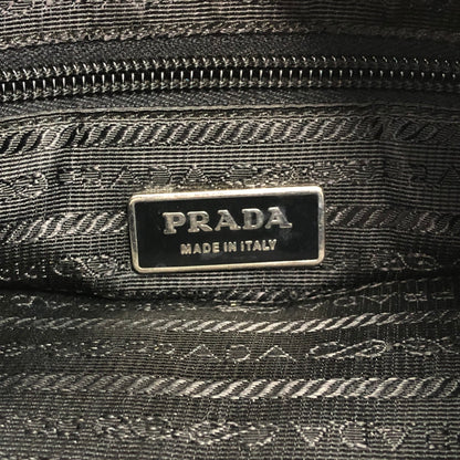 PRADA Triangle Logo Front Buckle Shoulder bag Black Vintage h66f76