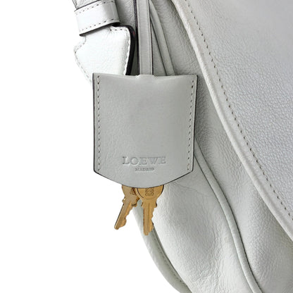 LOEWE Logo Embossed Shoulder bag White Vintage zpjrde