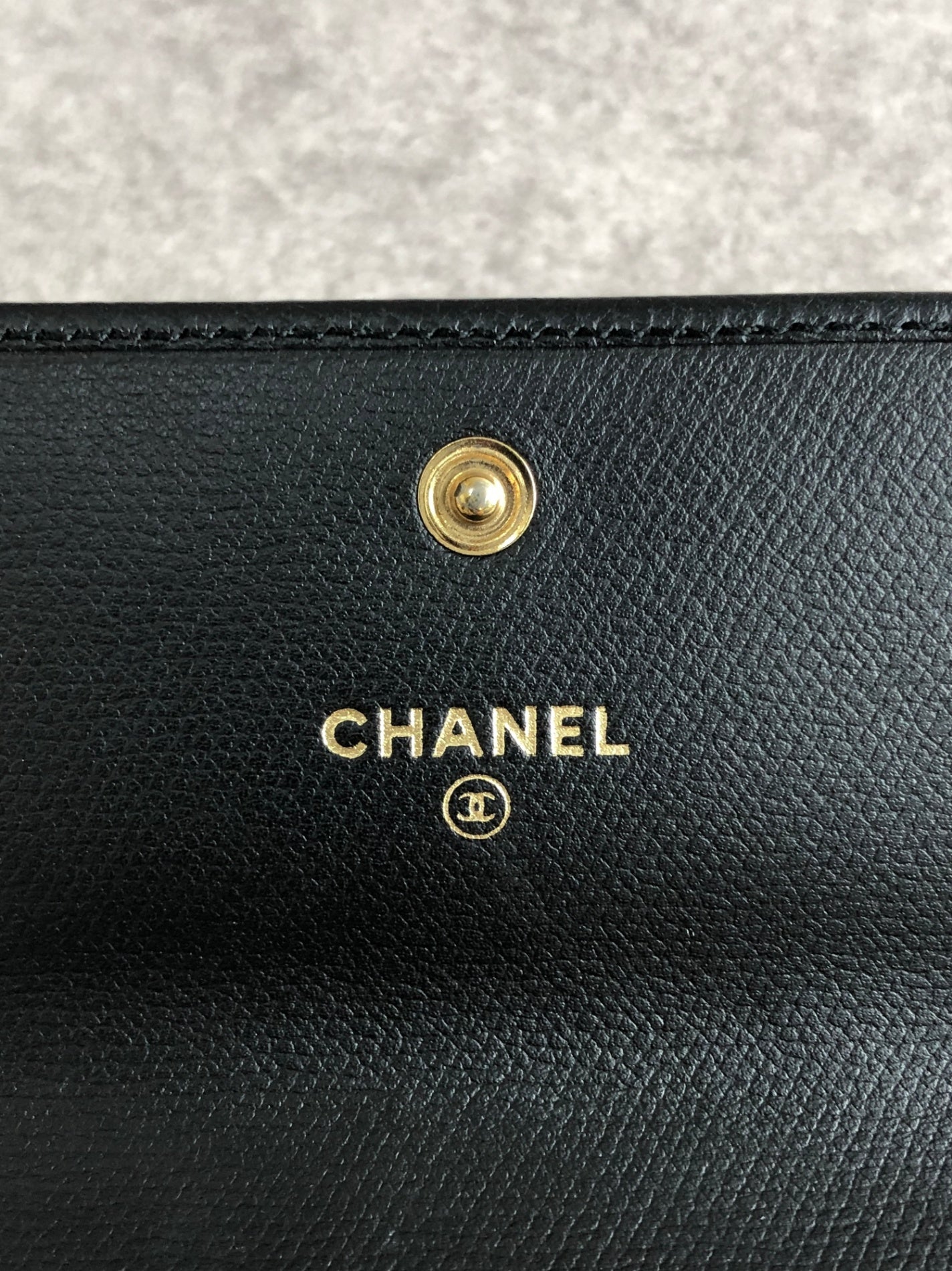 CHANEL Coco Mark Folded Wallet Black Vintage 5kt7pz