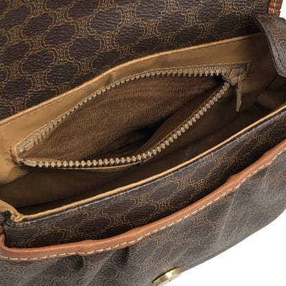 CELINE Macadam Front Buckle Shoulder bag Brown Vintage hkdpre
