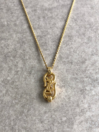 Yves Saint Laurent YSL Logo Motif Necklace Gold Vintage bxhwdv
