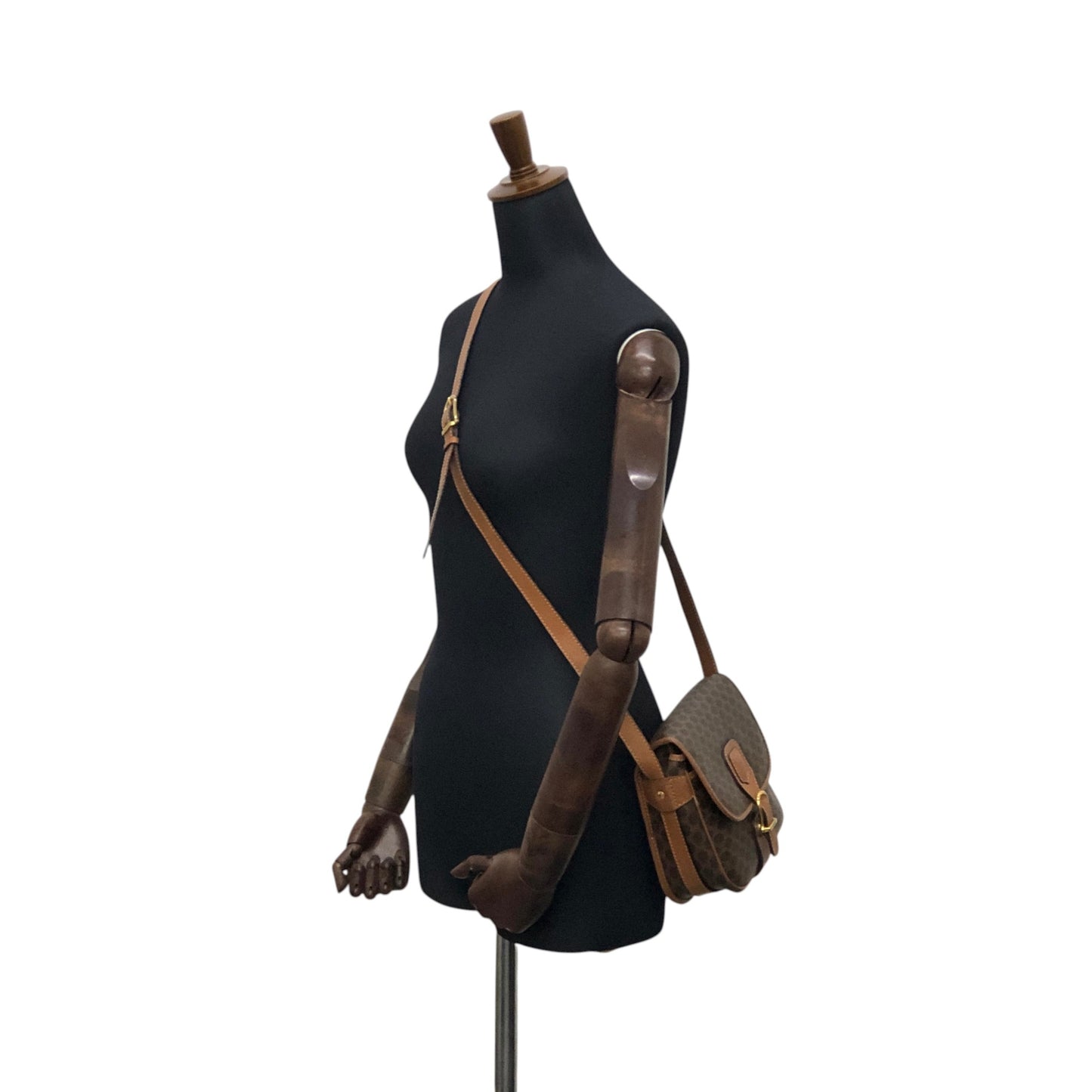 CELINE Macadam Blason Shoulder bag Brown Vintage uuvwb7