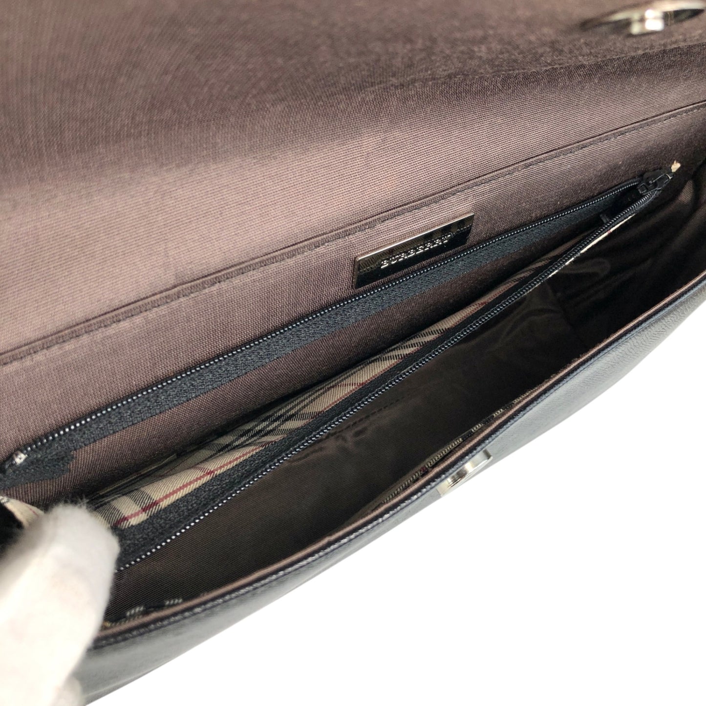 BURBERRY Logo Shoulder bag Black Vintage 5huwxe