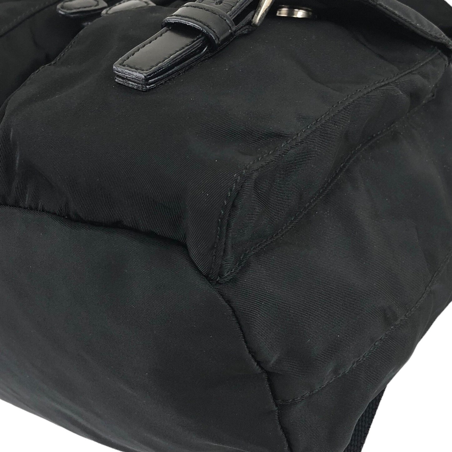 PRADA Triangle Logo Backpack Black Vintage wedjpt
