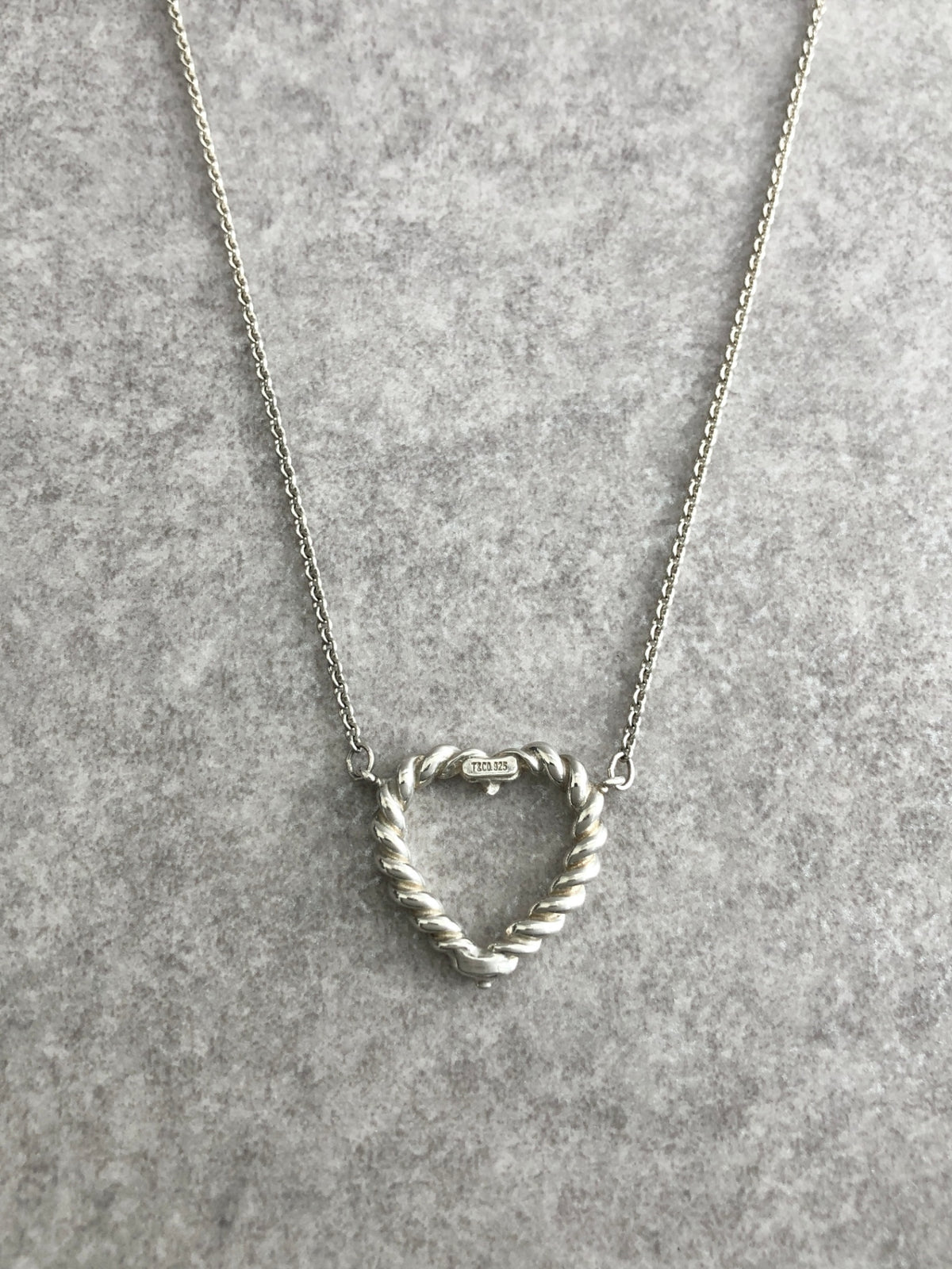 Tiffany & Co. Heart Motif  SILVER925 Necklace Silver Vintage 87wdvb