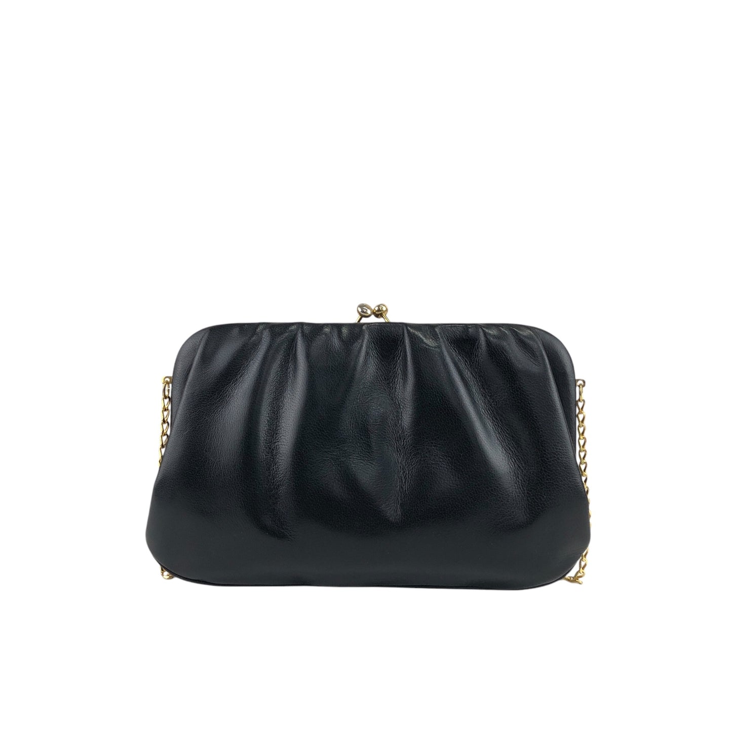 CELINE Blason Metal Clasp Chain Shoulder bag Black Vintage bfh6px