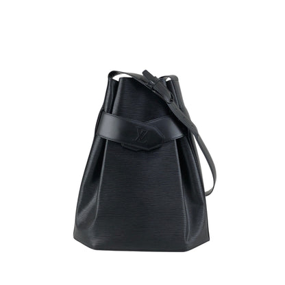 LOUIS VUITTON Epi Drawstring Shoulder bag Black Vintage b75b8t
