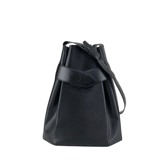 LOUIS VUITTON Epi Drawstring Shoulder bag Black Vintage b75b8t