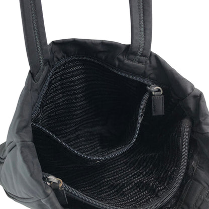 PRADA Tessuto Triangle Logo Handbag Totebag Black Vintage jsx3zw