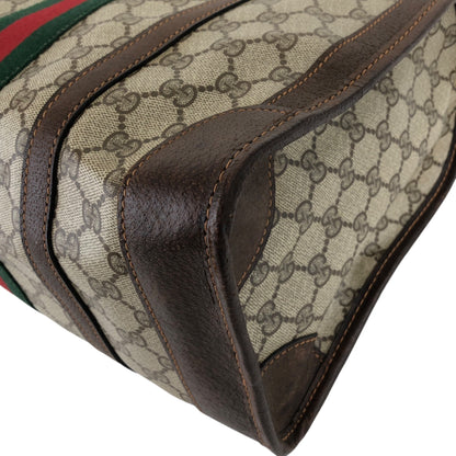 GUCCI Sherry Line GG Canvas Handbag Boston bag Brown Vintage pcefbw