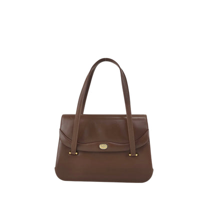 GUCCI GG Flap Handbag Brown Vintage auy3z2