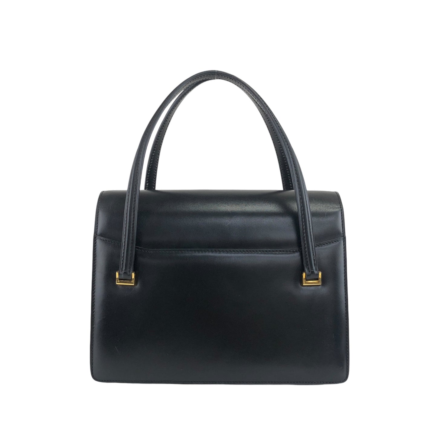 CELINE Metal Closure Handbag Black Vintage rchsfc