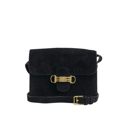 CELINE Horse Bit Shoulder bag Black Vintage yffeiu