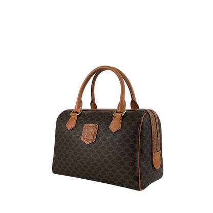 CELINE Macadam Blason Two-way Small Boston bag Shoulder bag Brown Vintage haxmcm