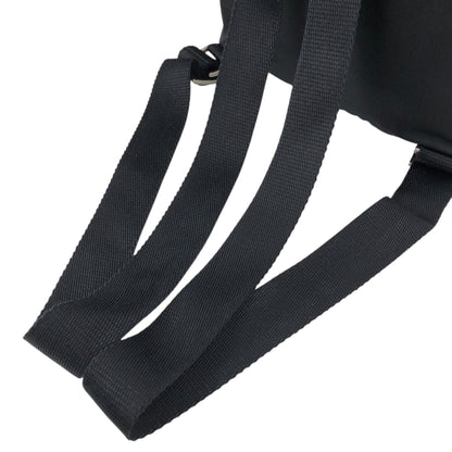 PRADA Tessuto Triangle Logo Double Pocket Backpack Black Vintage najw37