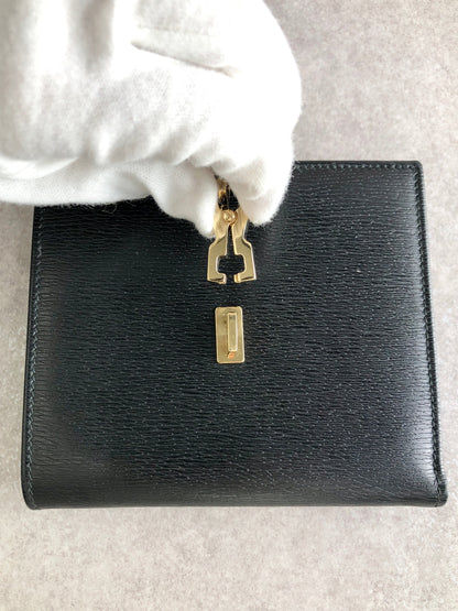 GUCCI Jackie Folded Wallet Black 035・3661・2169 Vintage p7c8tb