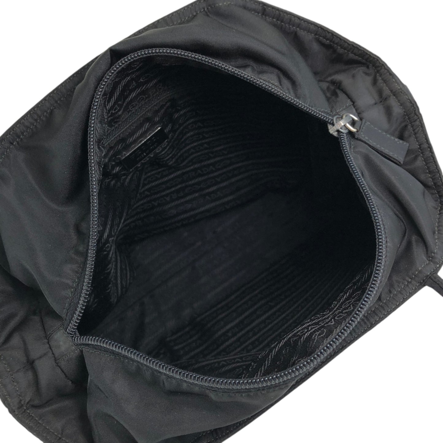 PRADA Tessuto Triangle Logo Handbag Totebag Black Vintage prni67