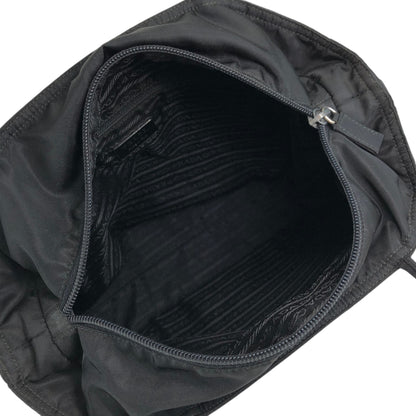 PRADA Tessuto Triangle Logo Handbag Totebag Black Vintage prni67