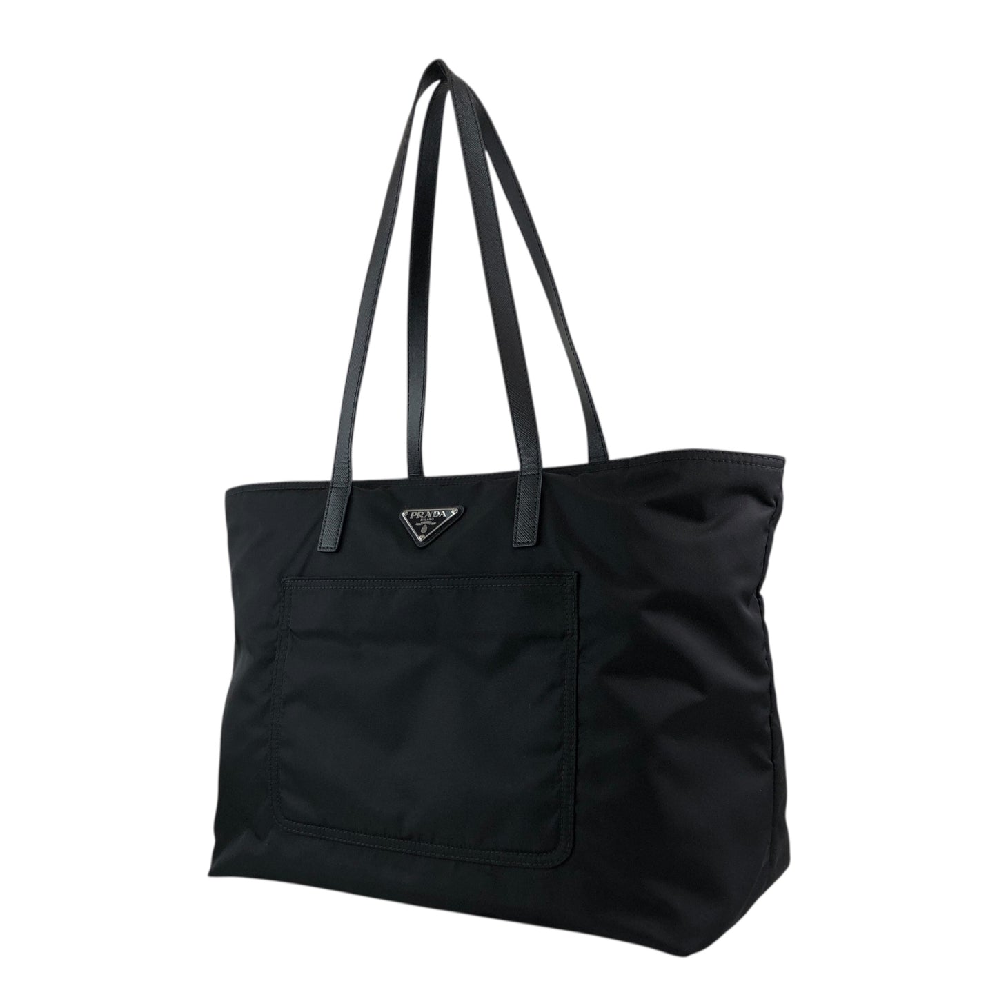 PRADA Tessuto Triangle Logo Totebag Black Vintage 3zhhwr