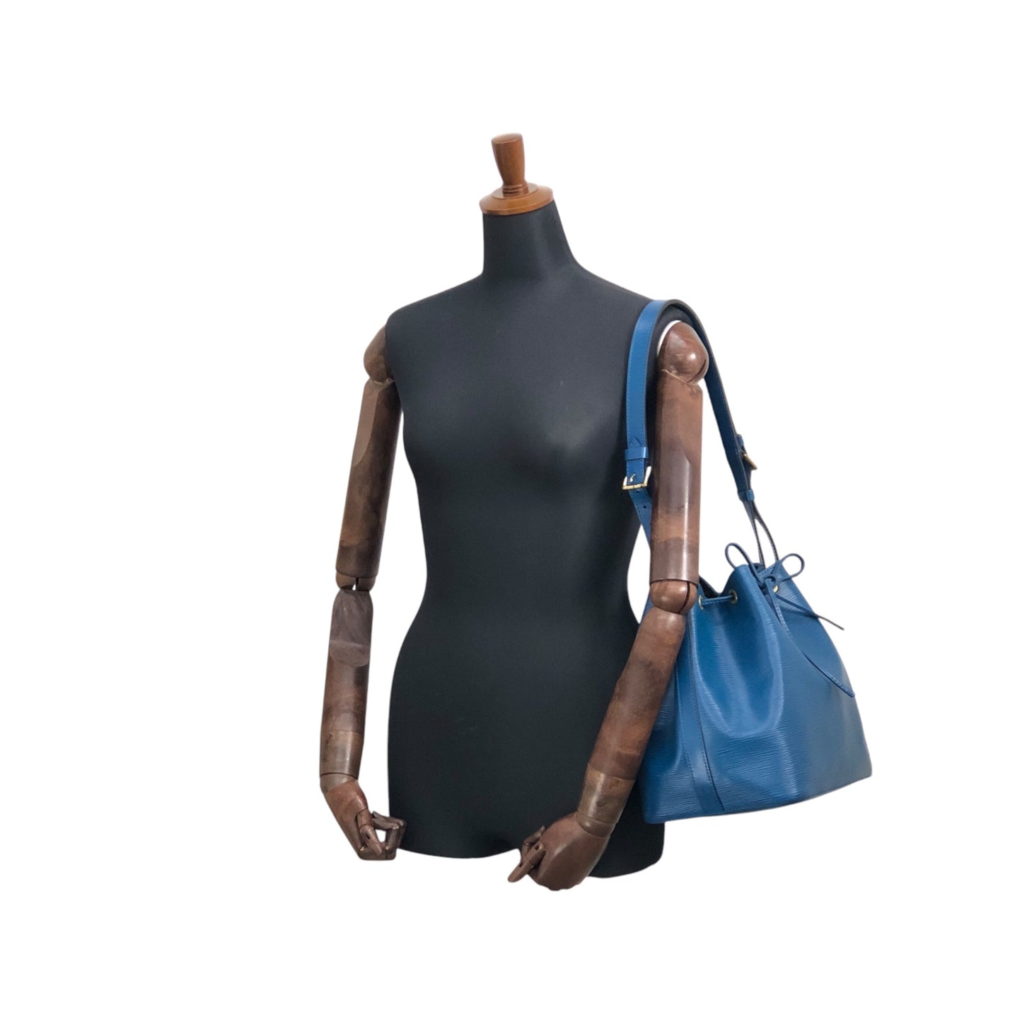 LOUIS VUITTON Epi Drawstring Shoulder bag Blue Vintage ri8yzu