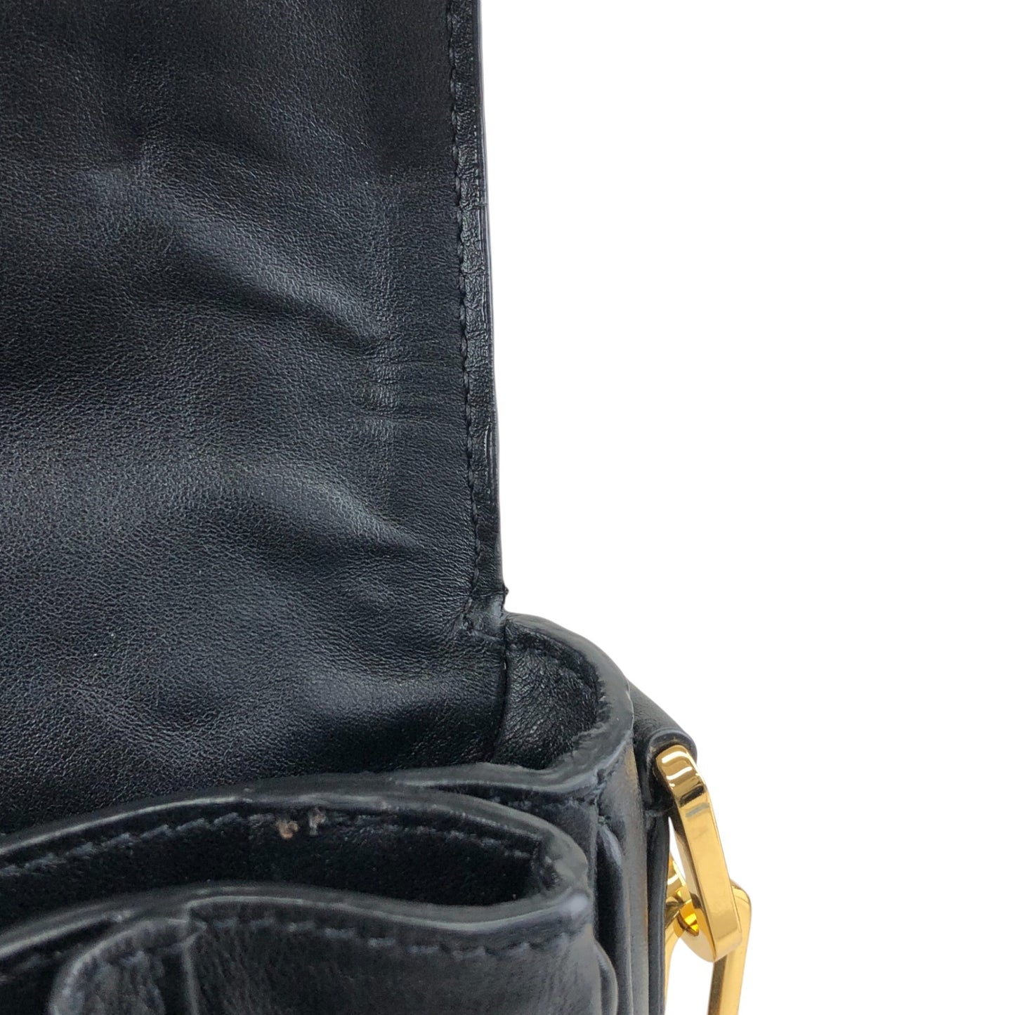 miumiu Turn Lock Chain Shoulder bag Black Vintage prsynv