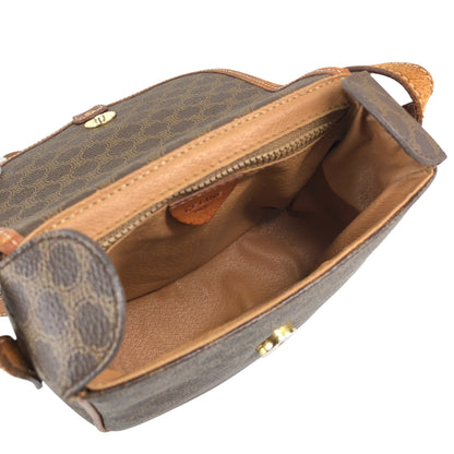 CELINE Macadam Horse Bit Shoulder bag Brown Vintage ejz44f