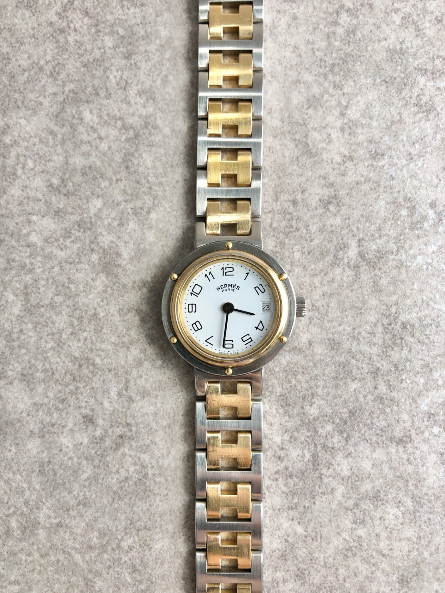 HERMES Watch Gold×Silver Vintage 2dapn5