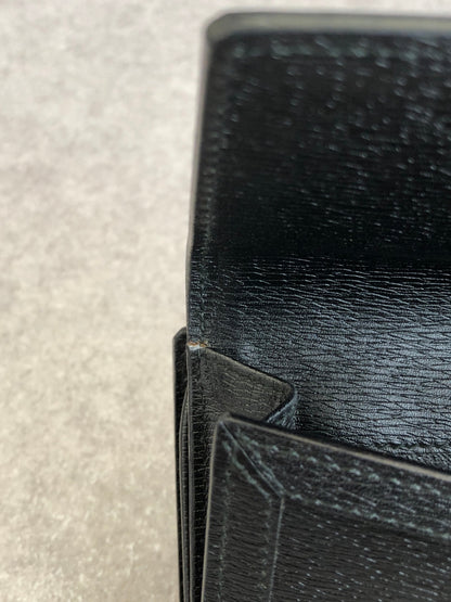 GUCCI Logo Long Wallet Black Vintage dyaswj