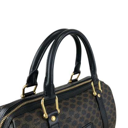 CELINE Macadam Blason Small Boston bag Handbag Black Vintage 5whgfy