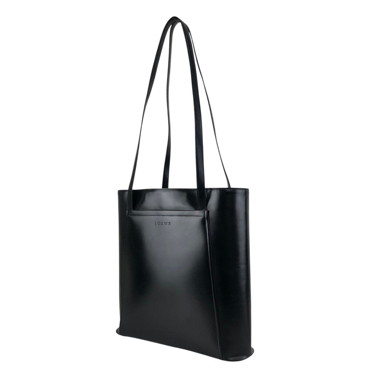 LOEWE Logo Embossed Shoulder bag Black Vintage pyktz8