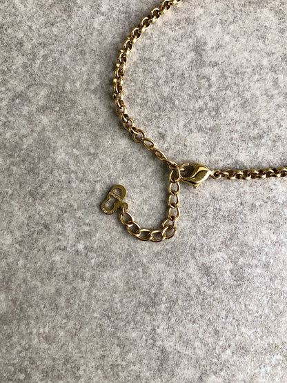 Christian Dior 心形圖案項鍊 金色 復古 dc3bg2