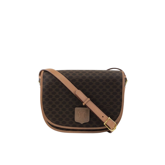 CELINE Macadam Blason Shoulder bag Brown Vintage mgt7zs
