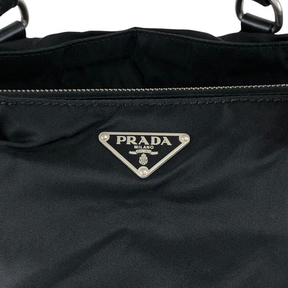PRADA Tessuto Triangle Logo Totebag Black Vintage 4f8fnv