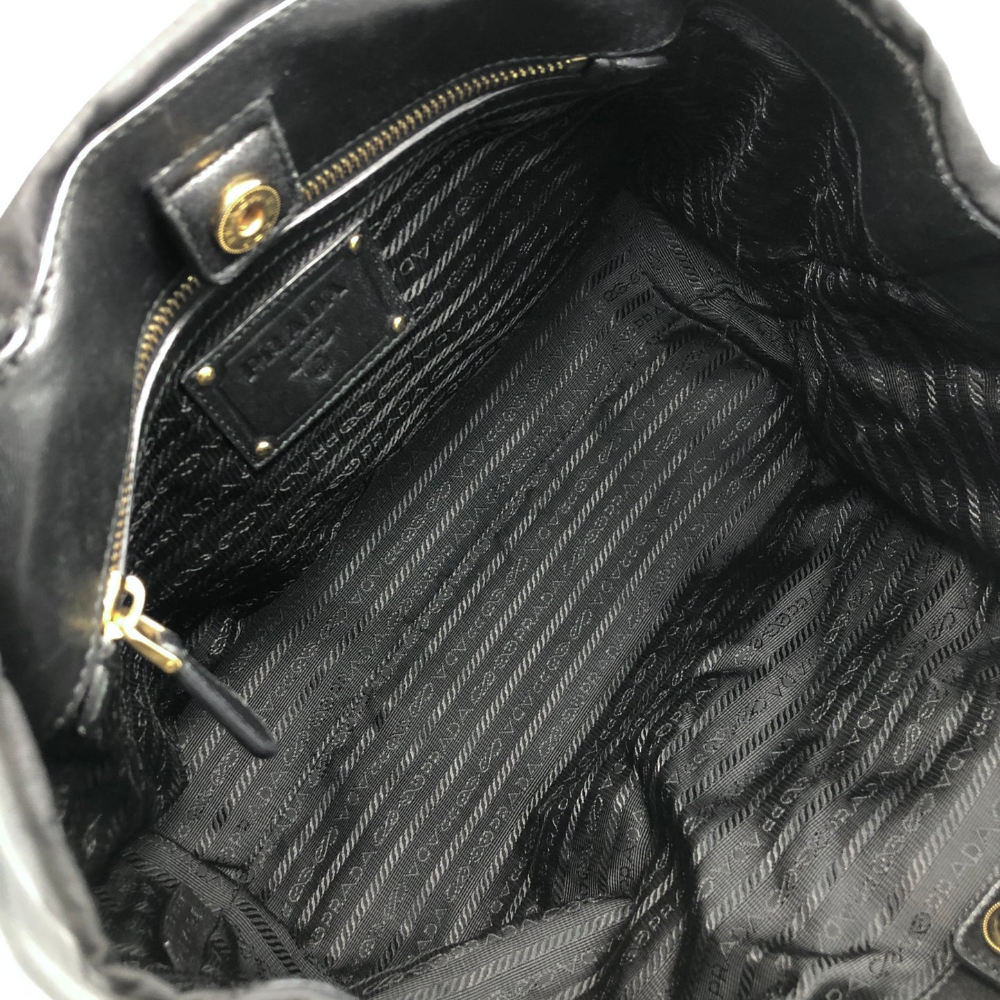 PRADA Logo Shoulder bag Totebag Black Vintage autmuy