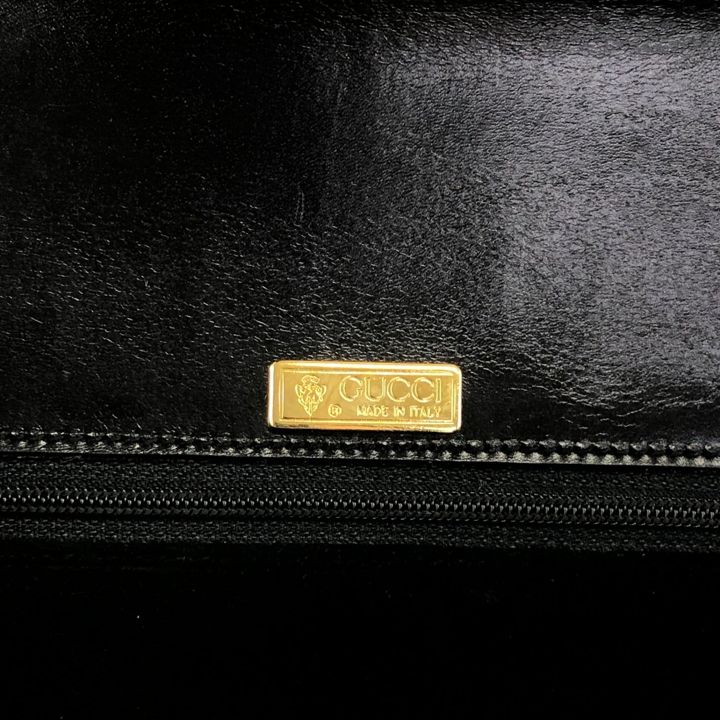 GUCCI Bamboo Turn Lock Handbag Black Vintage 57imw4