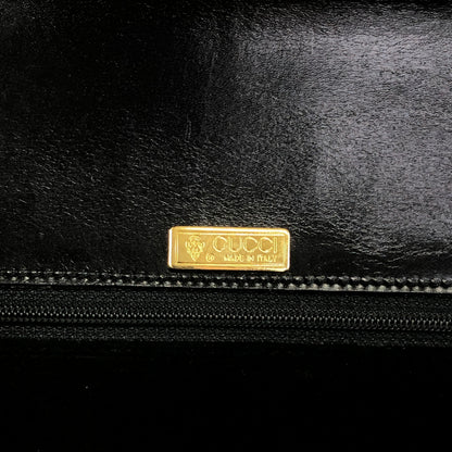 GUCCI Bamboo Turn Lock Handbag Black Vintage 57imw4