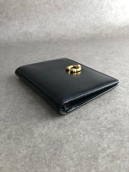 GUCCI Horseshoe Folded Wallet Dark Navy Vintage cvie2b