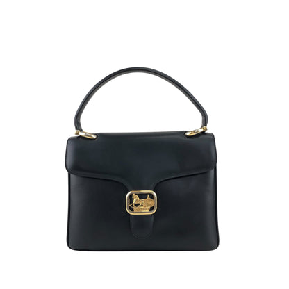 CELINE Horse Carriage Handbag Dark Navy Vintage 3bgmzr