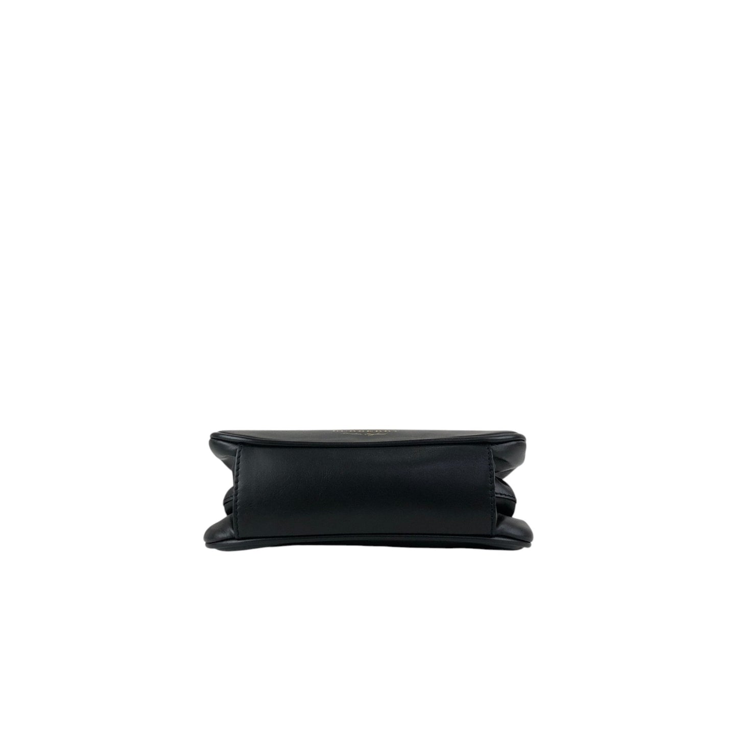 BURBERRY Logo Metal Clasp Shoulder bag Black Vintage hdymvu